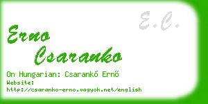 erno csaranko business card